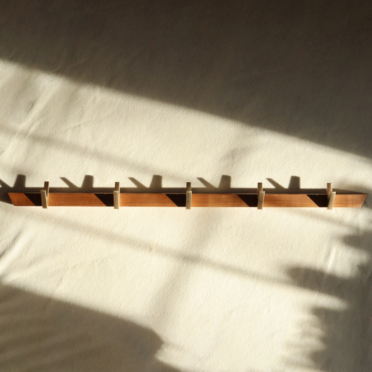 Walnut/Brushed Bronze Coat Hooks