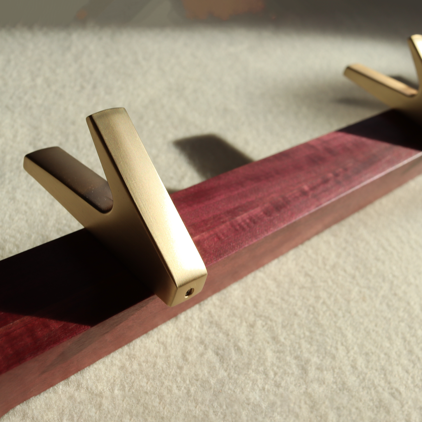Purpleheart/Brushed Bronze Coat Hooks