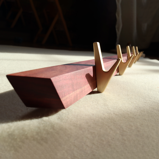 Purpleheart/Brushed Bronze Coat Hooks