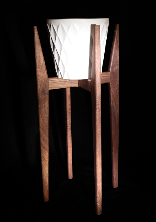 24" Solid Walnut Indoor Plant Stand